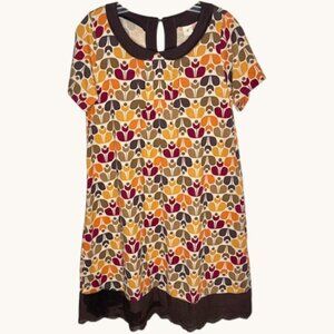 Orla Kiely x Uniqlo Collab Classic Multi-Stem Pattern A-Line Dress - Autumn - M